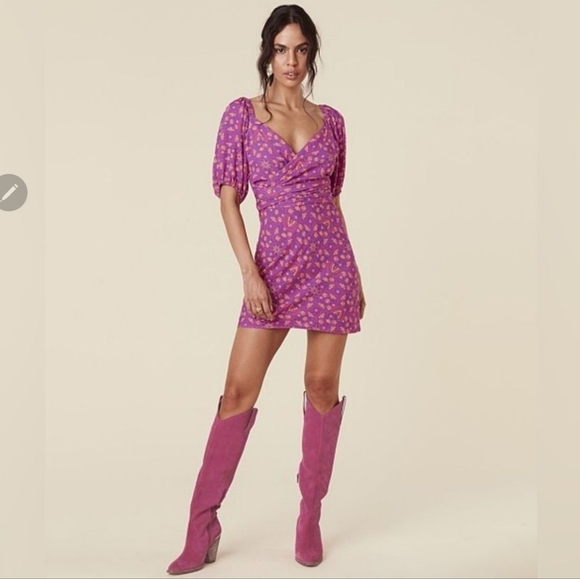 Spell Madame Peacock Sweetheart Mini Dress in Boysenberry - Picture 3 of 11